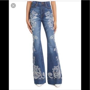 Alice & Olivia Beautiful Hi Rise Bell-Bottom Jeans